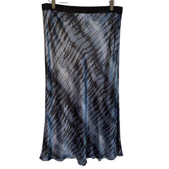 Rails Berlin Black Tide Colorway Stretch Satin Slip Style Midi Skirt size L - Picture 6 of 7